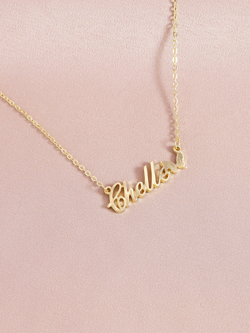 Fashionable Butterfly Letter Pendant Necklace by Planderful - Vienna Verve Collection