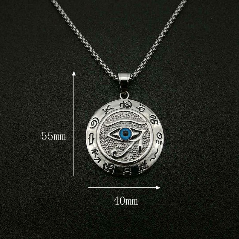 Planderful Eye Of Horus Necklace Titanium Steel Pendant For Egypt Lovers Durable Eagle Eye Necklace