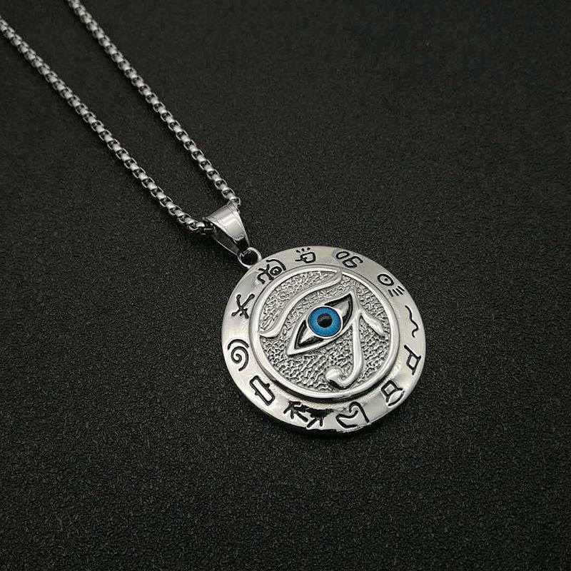 Planderful Eye Of Horus Necklace Titanium Steel Pendant For Egypt Lovers Durable Eagle Eye Necklace