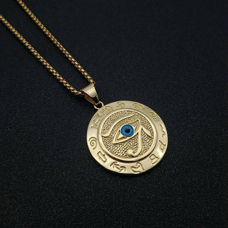 Planderful Eye Of Horus Necklace Titanium Steel Pendant For Egypt Lovers Durable Eagle Eye Necklace