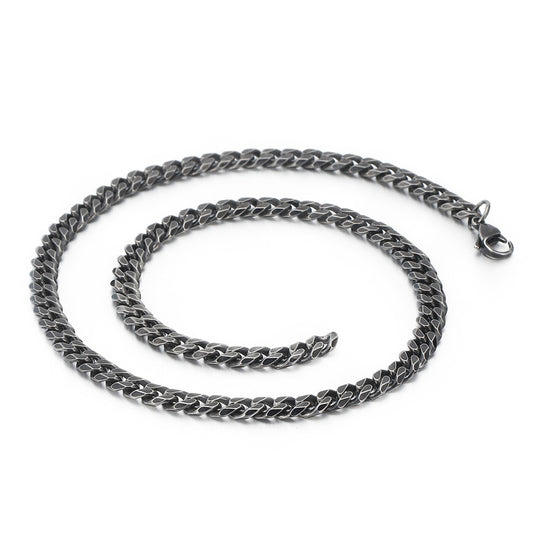 304 Stainless Steel Retro Charm Men's Edging Chain Necklace