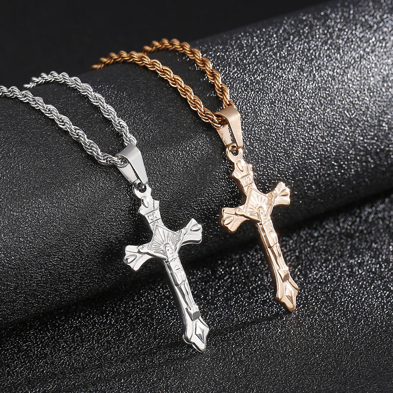 Stylish Men's Stainless Steel Cross Pendant by Planderful Collection, Everyday Genie Edition