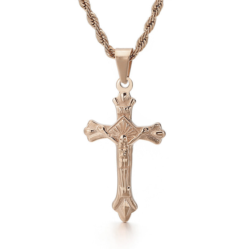 Stylish Men's Stainless Steel Cross Pendant by Planderful Collection, Everyday Genie Edition