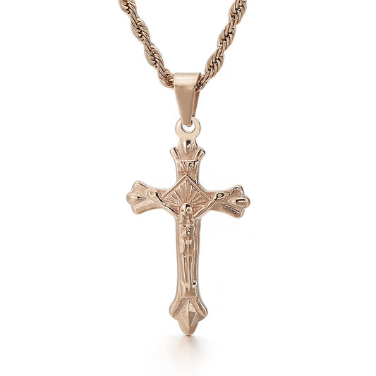 Stylish Men's Stainless Steel Cross Pendant by Planderful Collection, Everyday Genie Edition