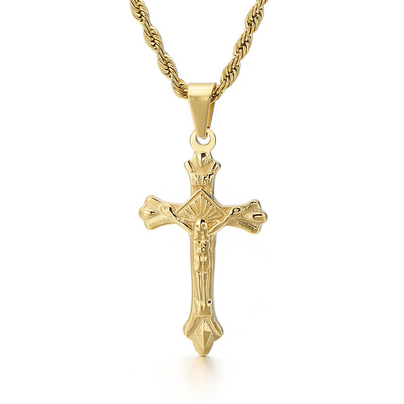 Stylish Men's Stainless Steel Cross Pendant by Planderful Collection, Everyday Genie Edition