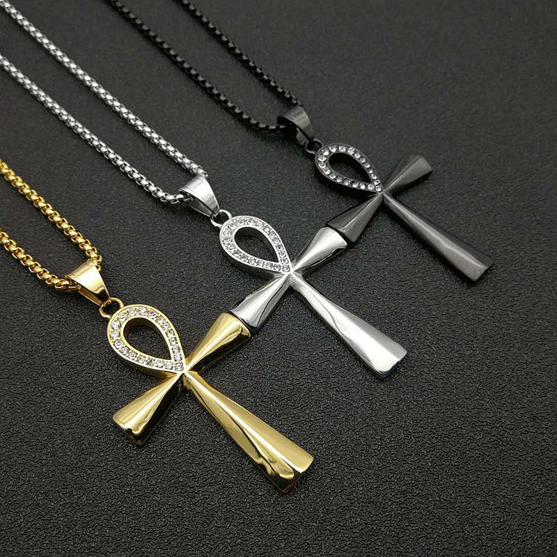 Planderful Egyptian Ankh Key Pendant Necklace Unisex Hip Hop