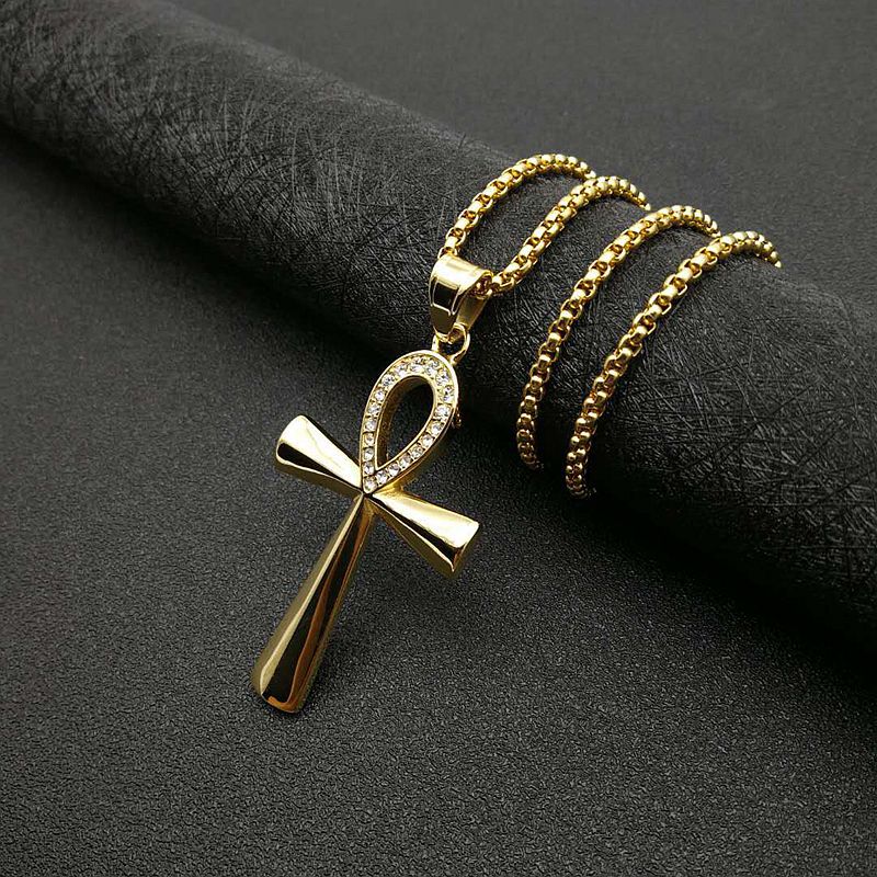 Planderful Egyptian Ankh Key Pendant Necklace Unisex Hip Hop