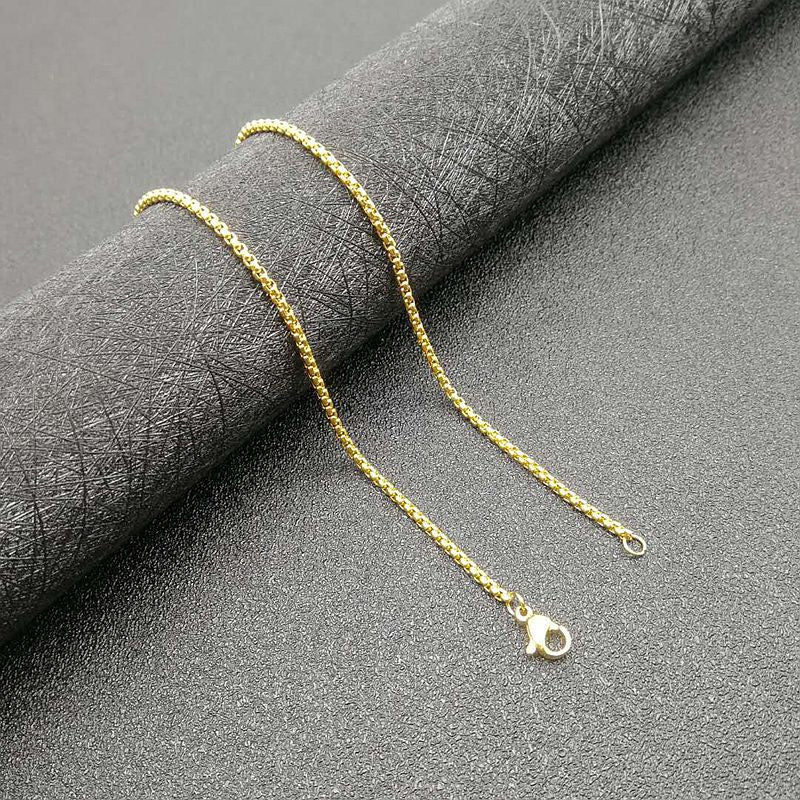 Planderful Unisex Everyday Genie Hip Hop Necklace Titanium Steel Gold Plated Zircon Anka Cross Pendant