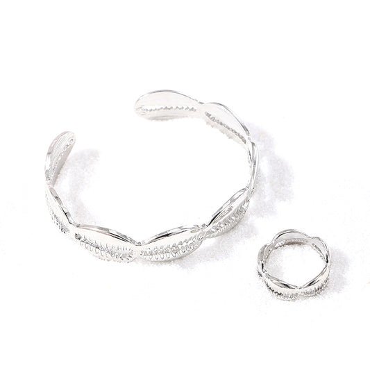 Personalized Marine Elements Bracelet and Ring Set for Women