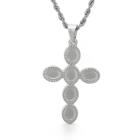 Casual Stainless Steel Cross Pendant for Men - Trendy Titanium Steel Accessory