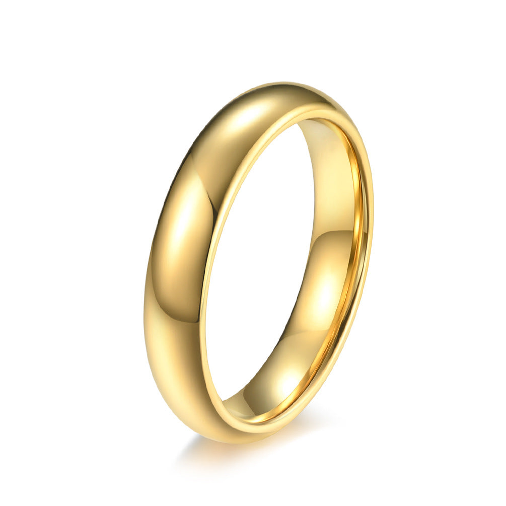 Inner And Outer Arc 18K Gold Tungsten Steel Ring For Men
