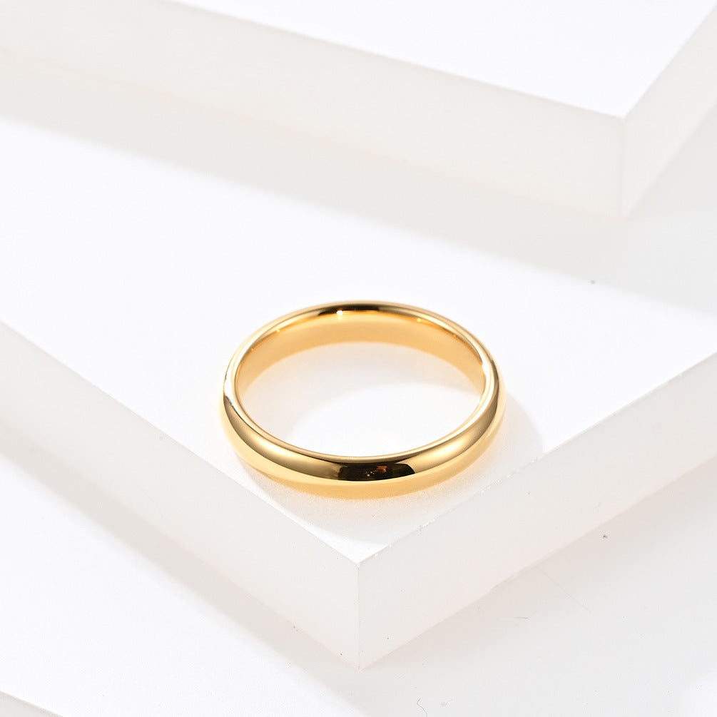 Cross-Border Plated 18K Gold Tungsten Steel Ring for Men