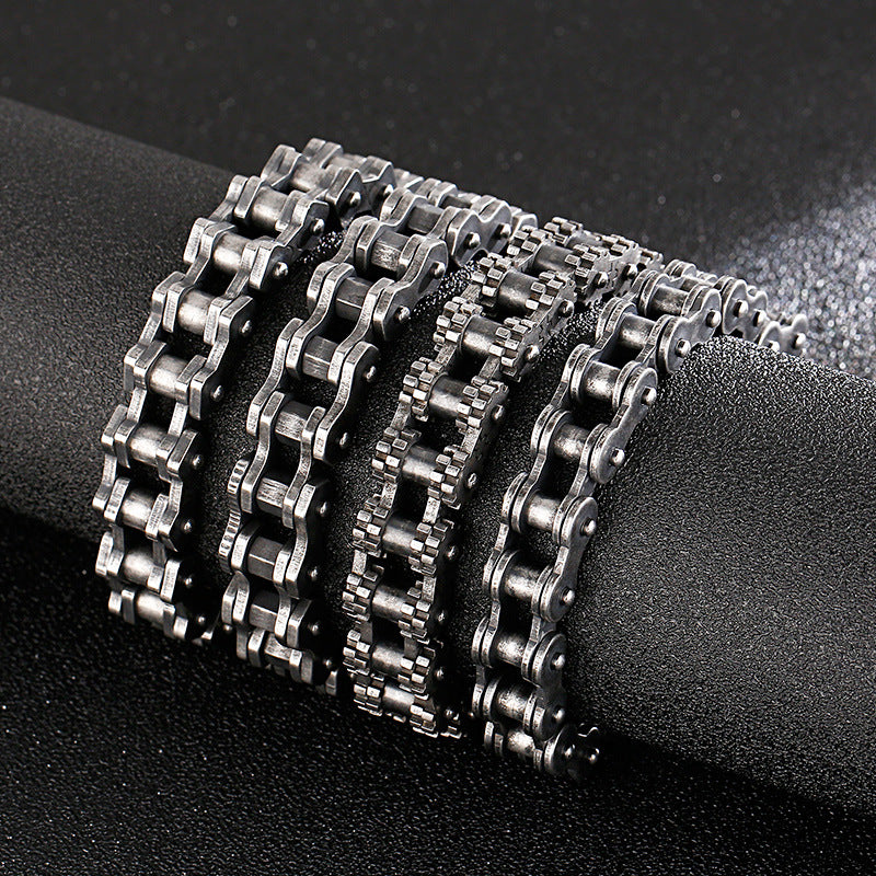 Personalized Retro Punk Titanium Steel Locomotive Men's Bracelet - Korean Bicycle Fashion Jewelry