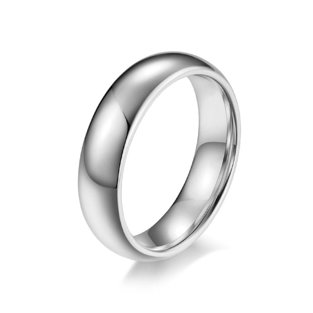 Curved Smooth Surface Scratch-Proof Tungsten Steel Ring