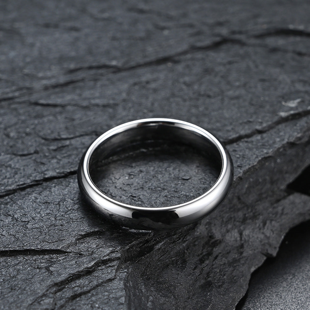 Curved Smooth Surface Scratch-Proof Tungsten Steel Ring
