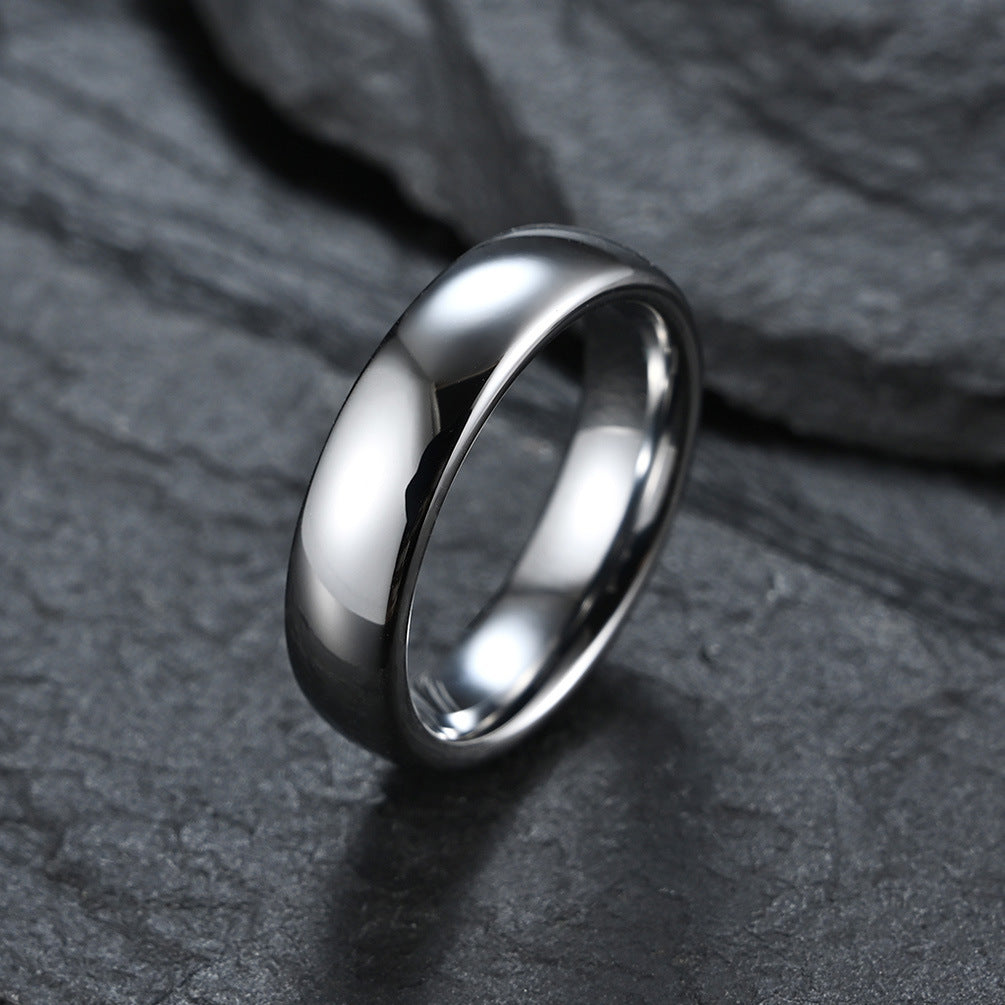 Curved Smooth Surface Scratch-Proof Tungsten Steel Ring