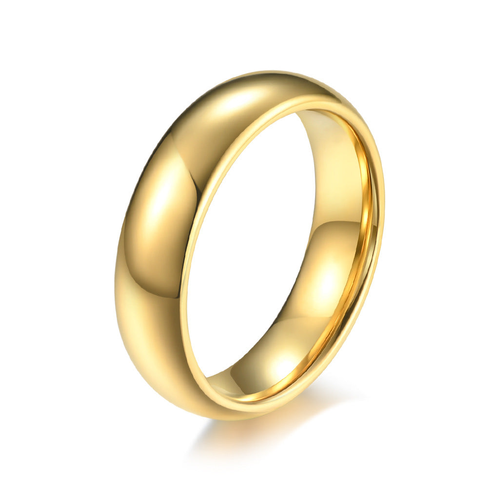 Cross-Border Plated 18K Gold Tungsten Steel Ring for Men