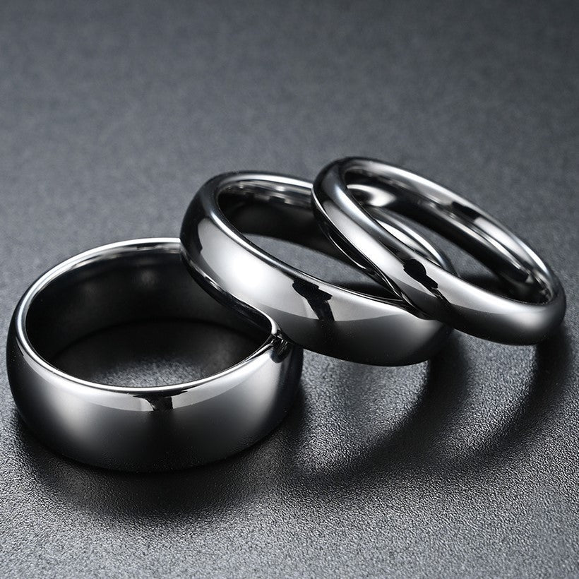 Curved Smooth Surface Scratch-Proof Tungsten Steel Ring