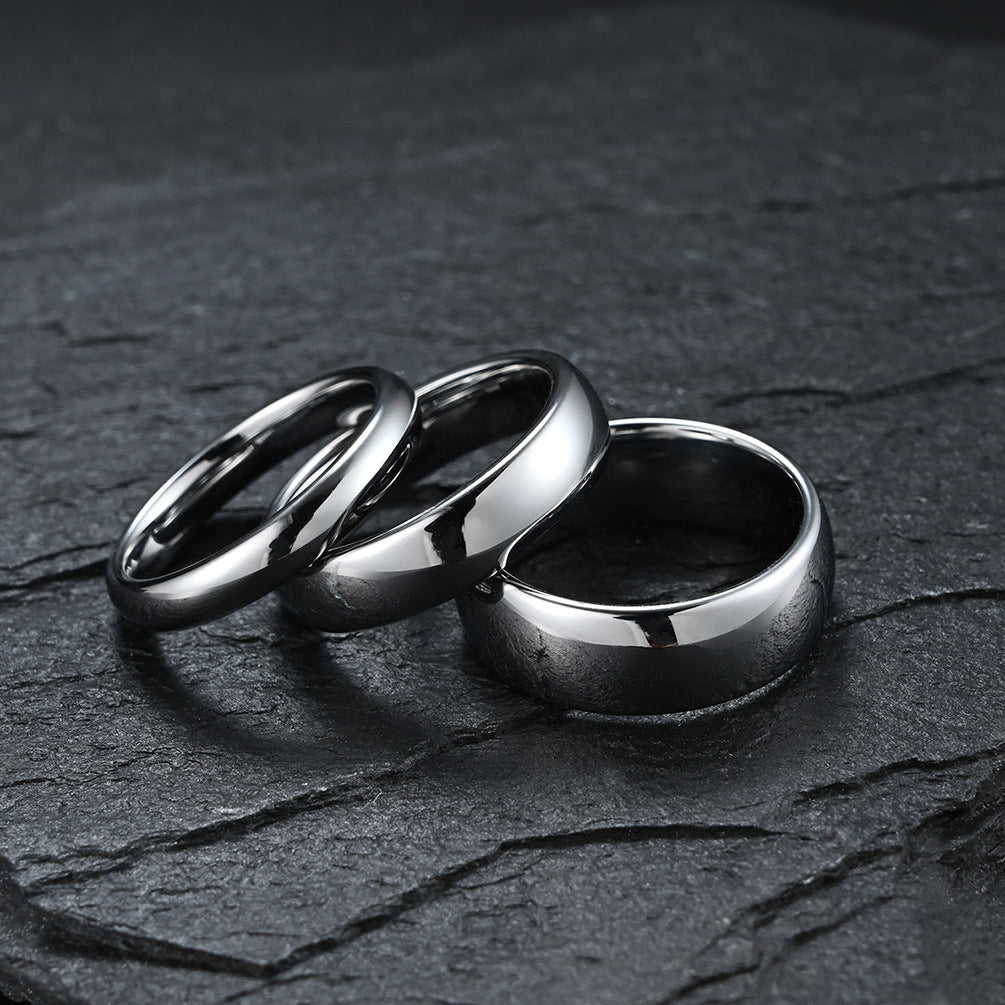 Curved Smooth Surface Scratch-Proof Tungsten Steel Ring