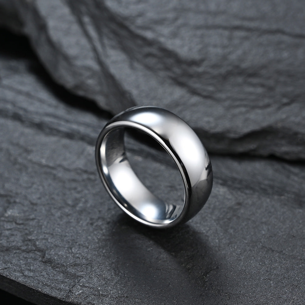 Curved Smooth Surface Scratch-Proof Tungsten Steel Ring