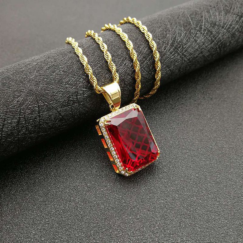 Hip Hop Necklace Gold Zircon Pendant For Men Planderful