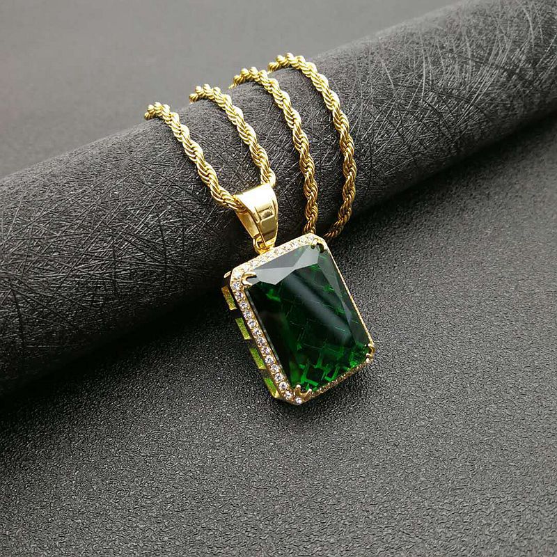 Hip Hop Necklace Gold Zircon Pendant For Men Planderful