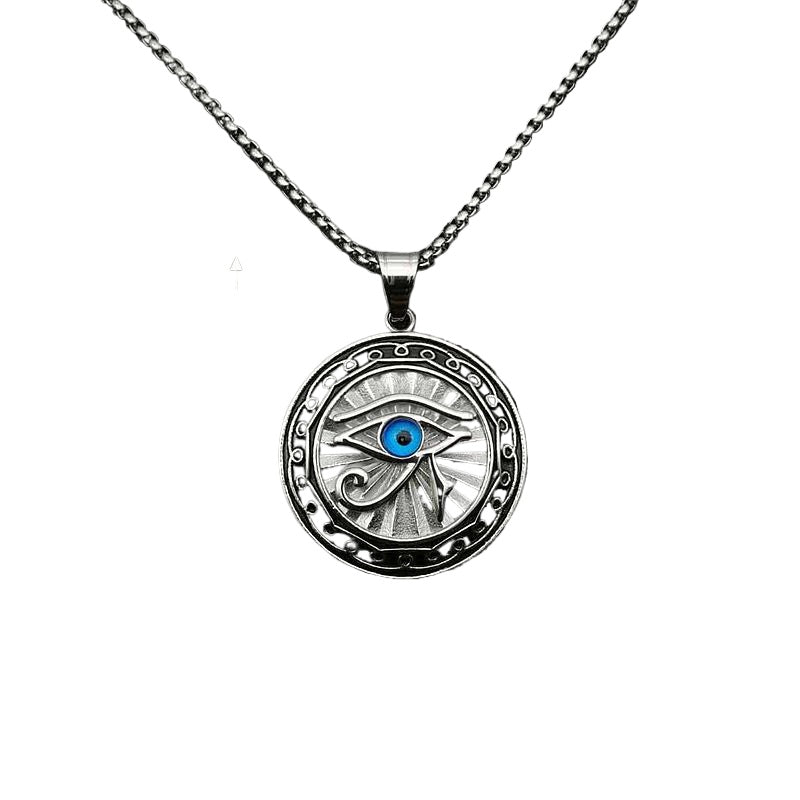 Steel Necklace – Elegant Eye of Horus Pendant