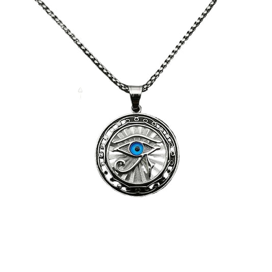 Steel Necklace – Elegant Eye of Horus Pendant