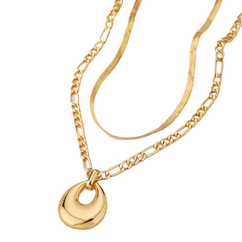 Fashionable Metal Double-Layer Necklace for Women by Planderful