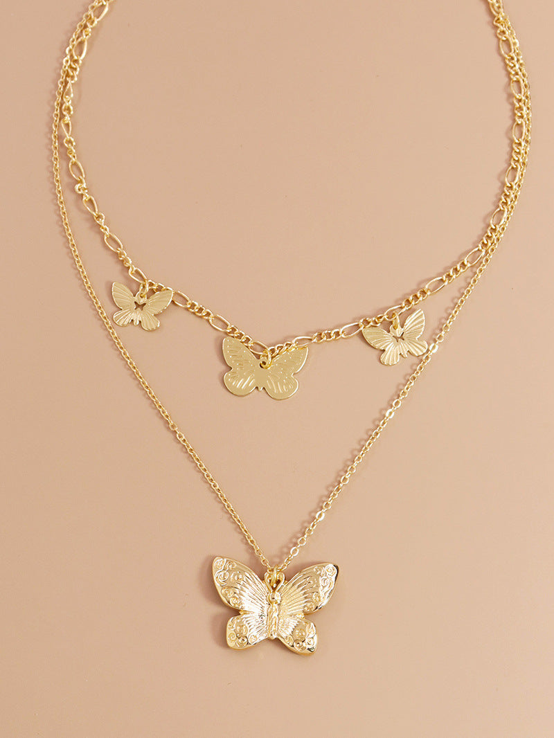Butterfly Metal Collarbone Necklace - Vienna Verve Collection