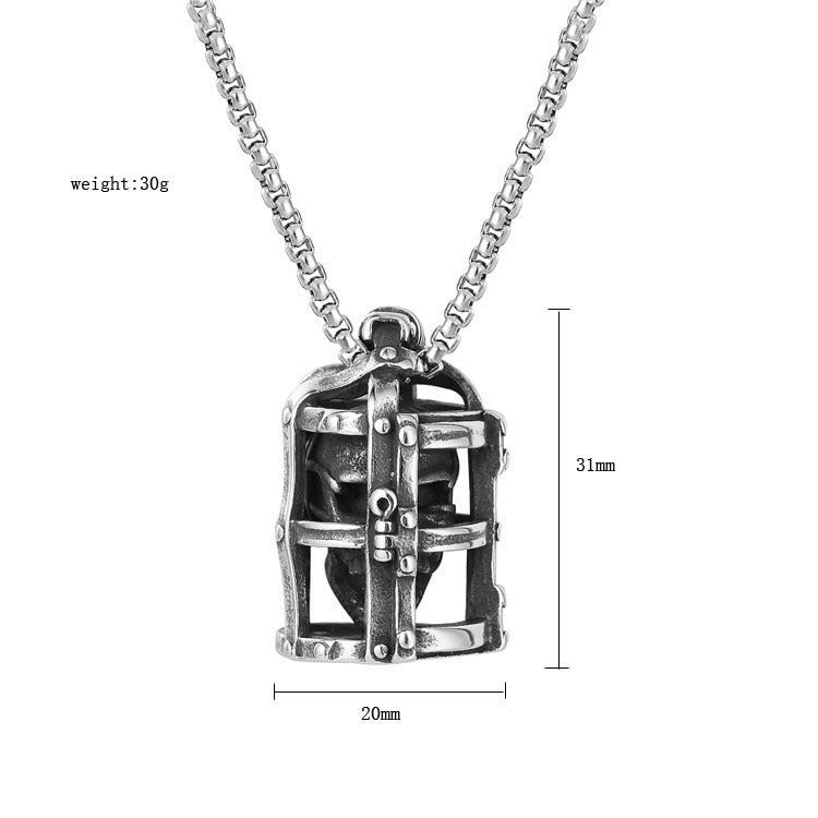 Prison Skull Titanium Steel Pendant Necklace
