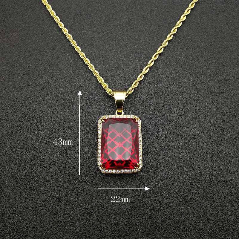 Hip Hop Necklace Gold Zircon Pendant For Men Planderful