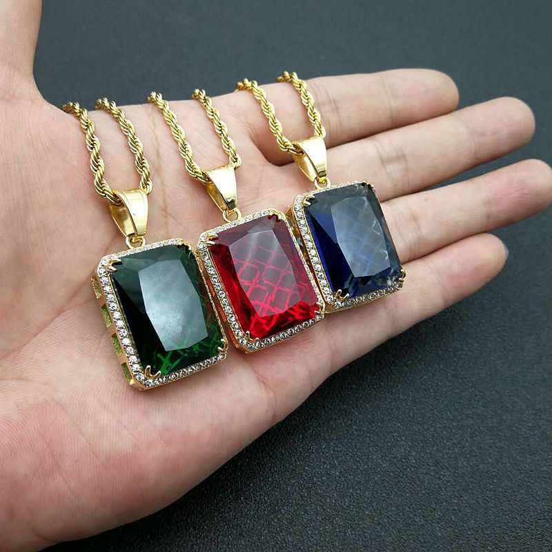 Hip Hop Necklace Gold Zircon Pendant For Men Planderful