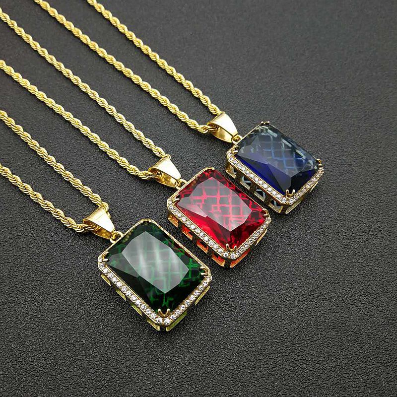 Hip Hop Necklace Gold Zircon Pendant For Men Planderful