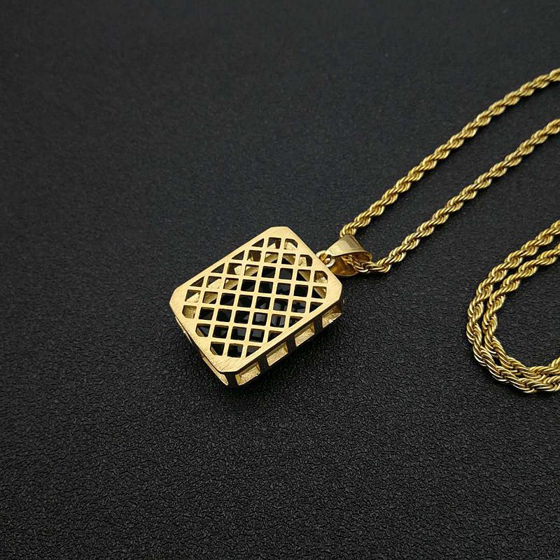 Hip Hop Necklace Gold Zircon Pendant For Men Planderful