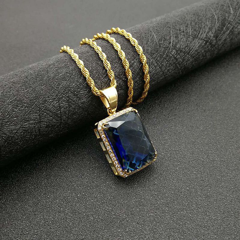 Hip Hop Necklace Gold Zircon Pendant For Men Planderful