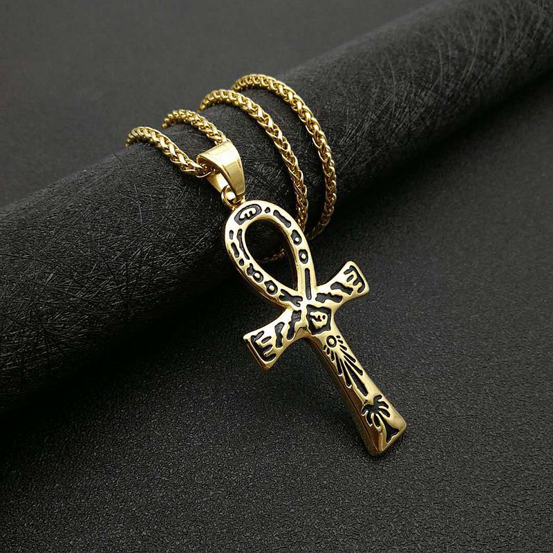 Egyptian Ankh Key Pendant Stainless Steel Necklace Unisex Hip Hop Bold Style Planderful Everyday Genie