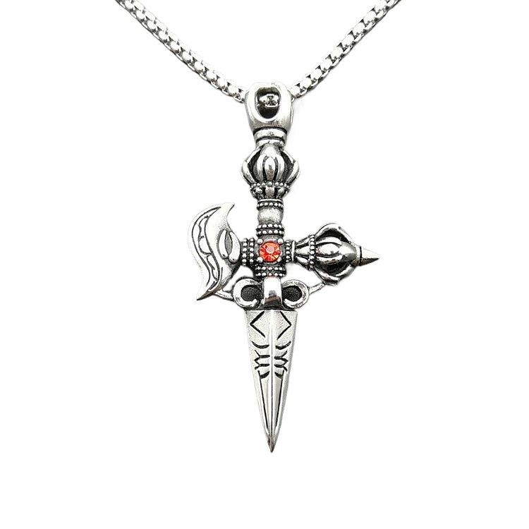 Planderful Titanium Steel Retro Punk Pendant Necklace Edgy