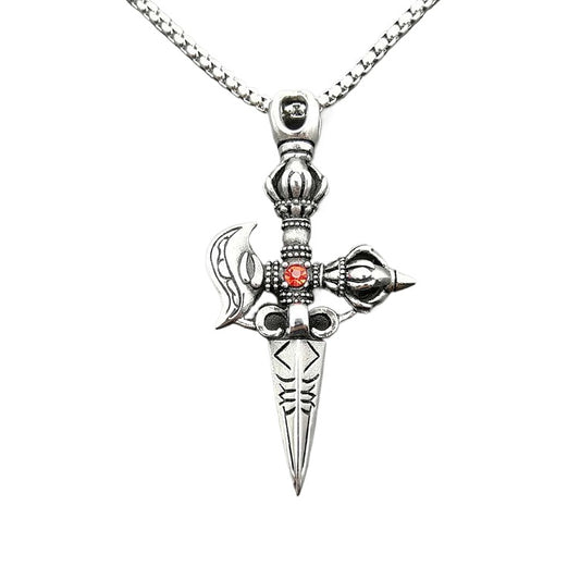 Planderful Titanium Steel Retro Punk Pendant Necklace Edgy