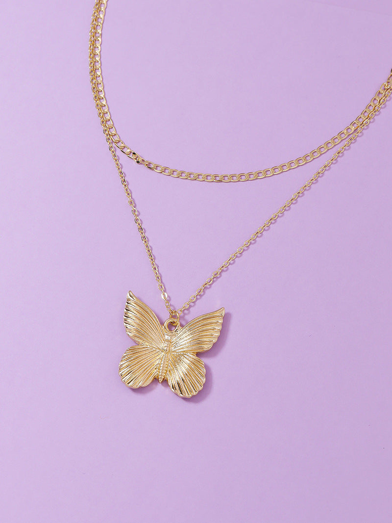 Butterfly Charm Necklace - Elegant Double Butterfly Pendant - Boho Chic Jewelry