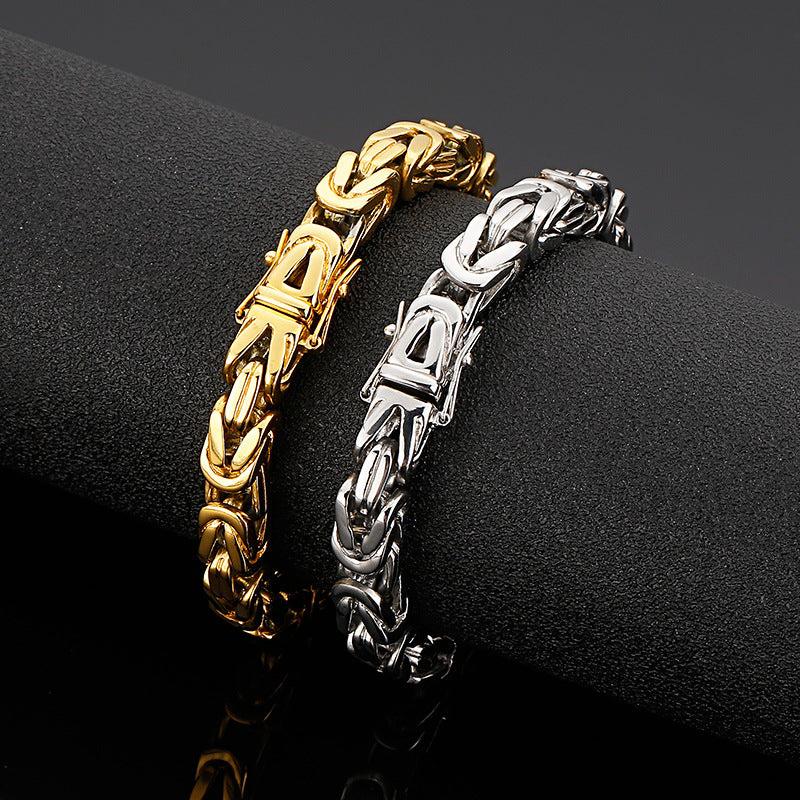 Stylish Stainless Steel Emperor Chain Bracelet - Custom Hipster Accessory for Men