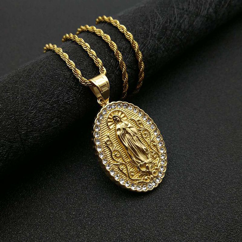 Planderful Everyday Genie Titanium Gold Plated Zircon Hip Hop Pendant Necklace Unisex