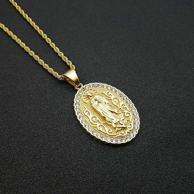 Planderful Everyday Genie Titanium Gold Plated Zircon Hip Hop Pendant Necklace Unisex