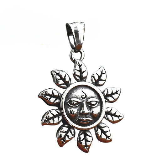 Stylish Retro Sunflower Pendant for Men - European and American Trend in Personalized Stainless Steel Jewelry