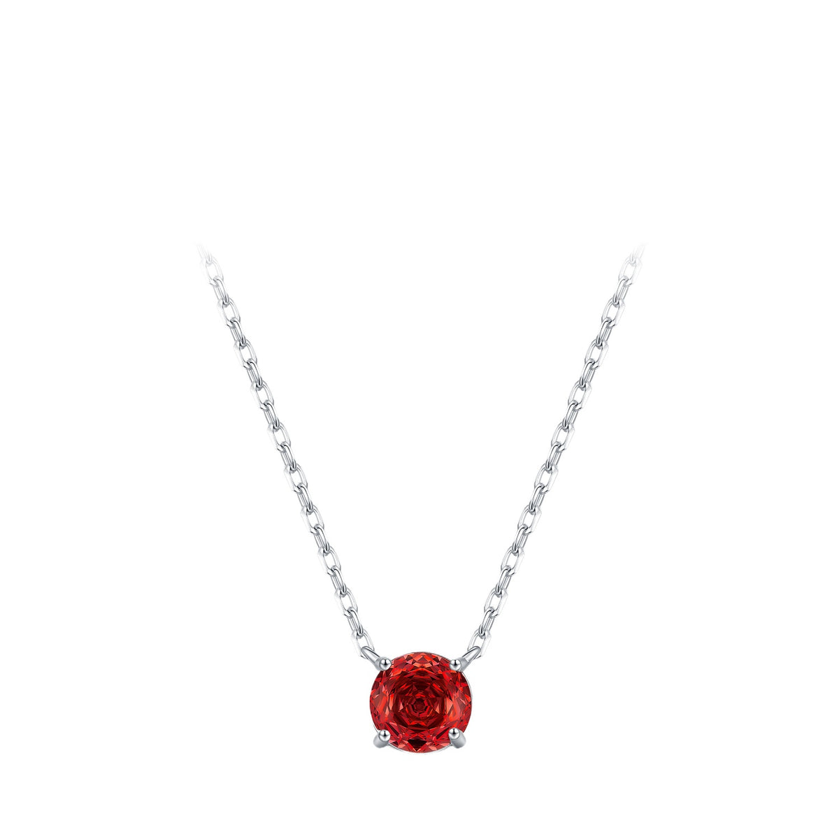 925 Sterling Silver Sparkling Rose-Cut Zircon Necklace