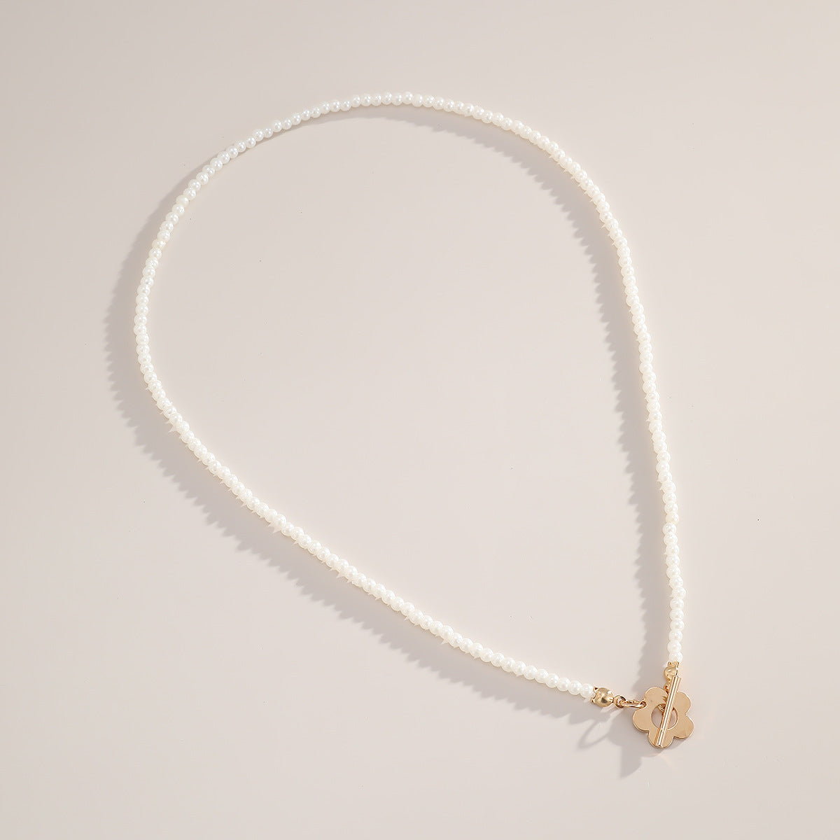 Planderful Beaded Necklace White Beads Flower Buckle Elegant Statement Jewelry For Women Vienna Verve