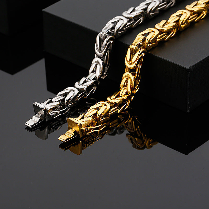 Stylish Stainless Steel Emperor Chain Bracelet - Custom Hipster Accessory for Men