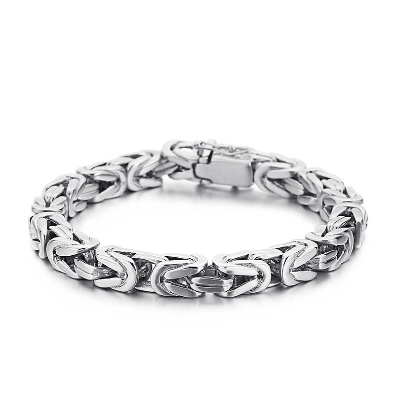 Stylish Stainless Steel Emperor Chain Bracelet - Custom Hipster Accessory for Men