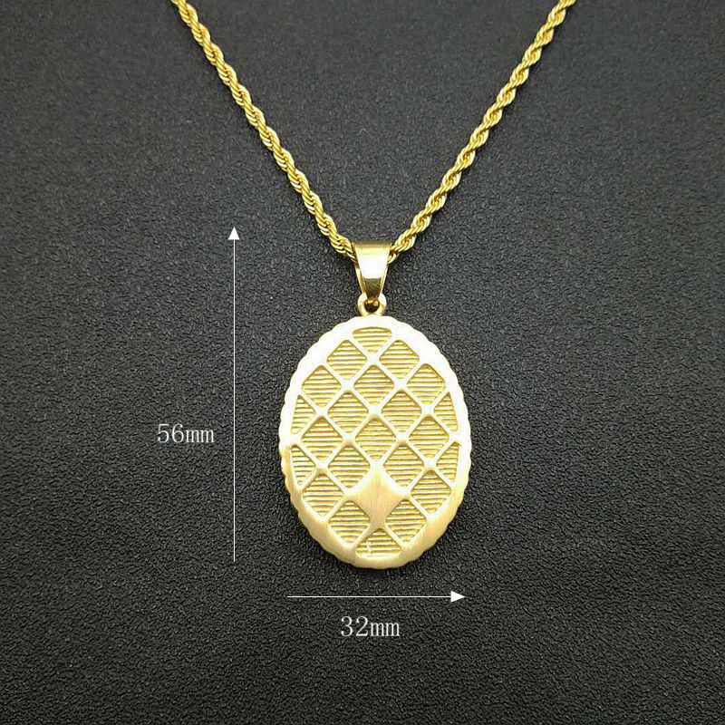 Planderful Everyday Genie Titanium Gold Plated Zircon Hip Hop Pendant Necklace Unisex