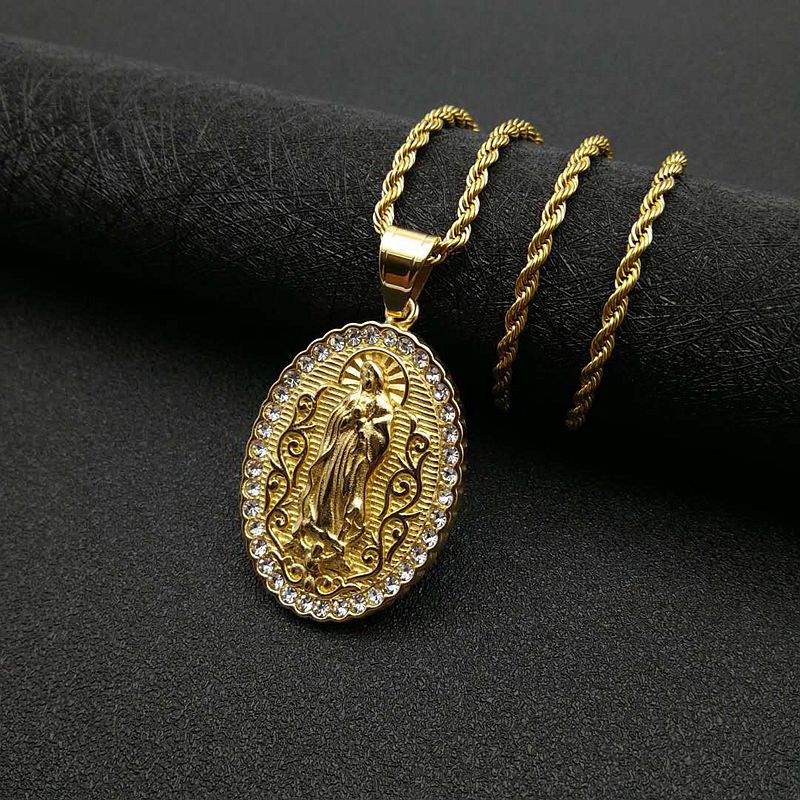 Planderful Everyday Genie Titanium Gold Plated Zircon Hip Hop Pendant Necklace Unisex